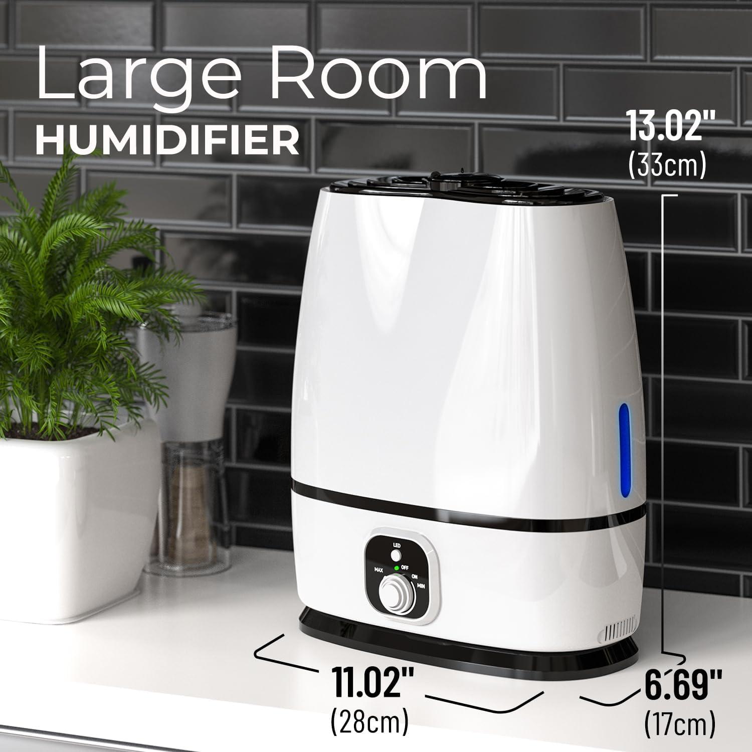 imageEverlasting Comfort Cool Mist Humidifiers for Bedroom 6L  Humidifier Large Room NoFilter Quiet Air Humidifier for Plants Allergies Dry Skin Congestion 50 Hr Run TimeWhite