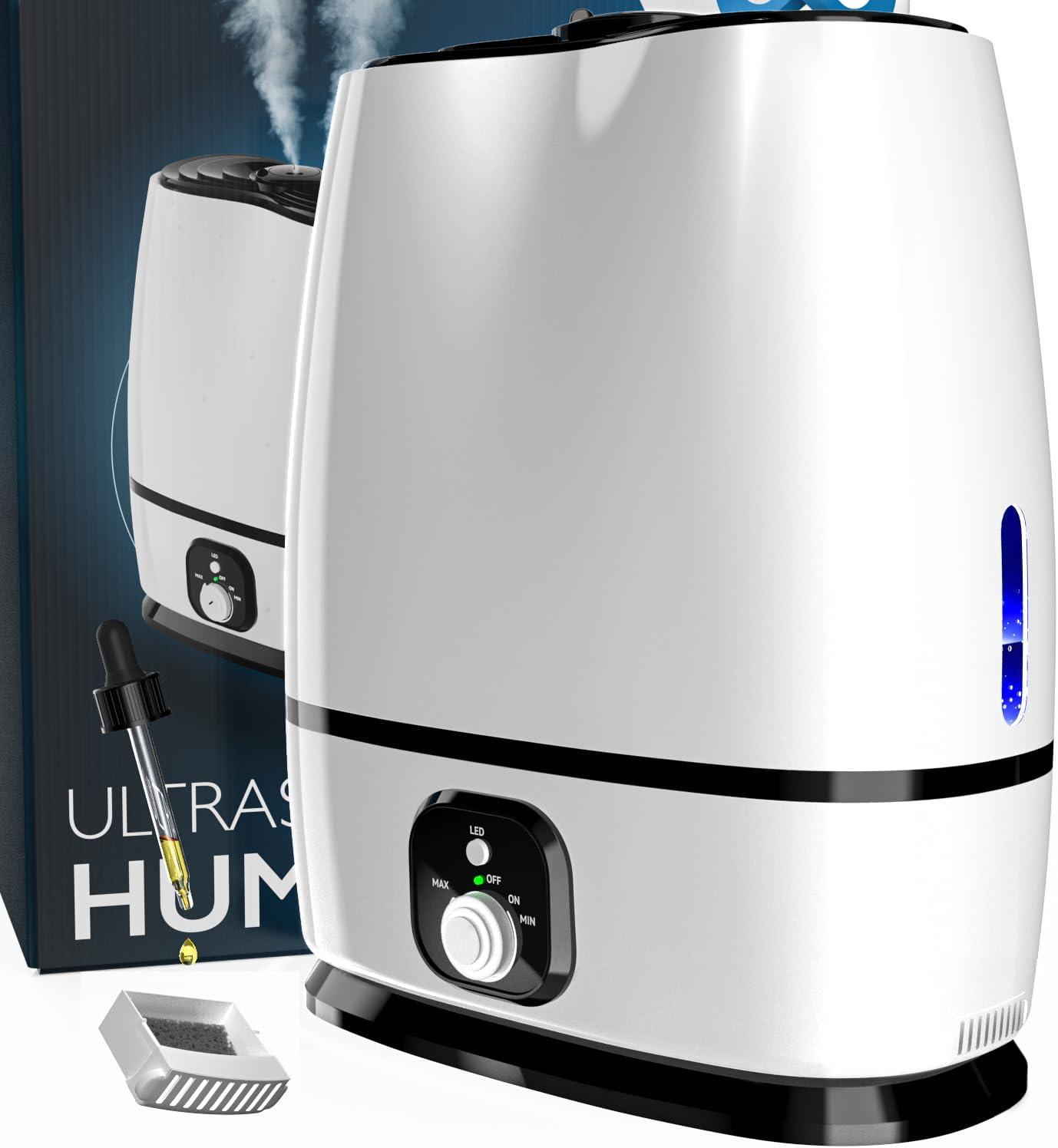 imageEverlasting Comfort Cool Mist Humidifiers for Bedroom 6L  Humidifier Large Room NoFilter Quiet Air Humidifier for Plants Allergies Dry Skin Congestion 50 Hr Run TimeWhite