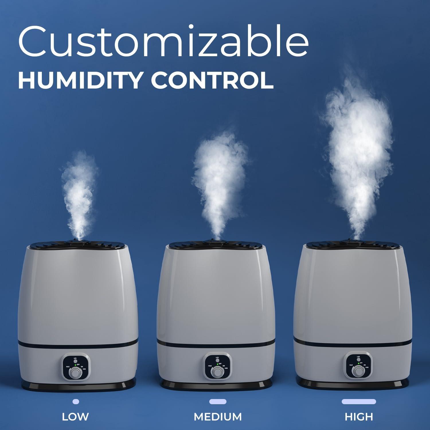 imageEverlasting Comfort Cool Mist Humidifiers for Bedroom 6L  Humidifier Large Room NoFilter Quiet Air Humidifier for Plants Allergies Dry Skin Congestion 50 Hr Run TimeWhite