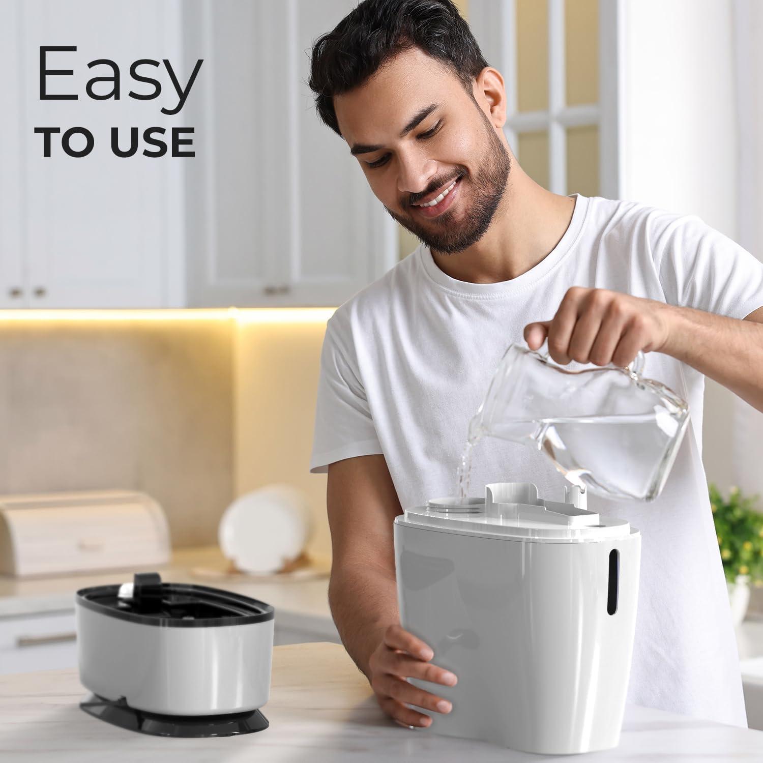 imageEverlasting Comfort Cool Mist Humidifiers for Bedroom 6L  Humidifier Large Room NoFilter Quiet Air Humidifier for Plants Allergies Dry Skin Congestion 50 Hr Run TimeWhite