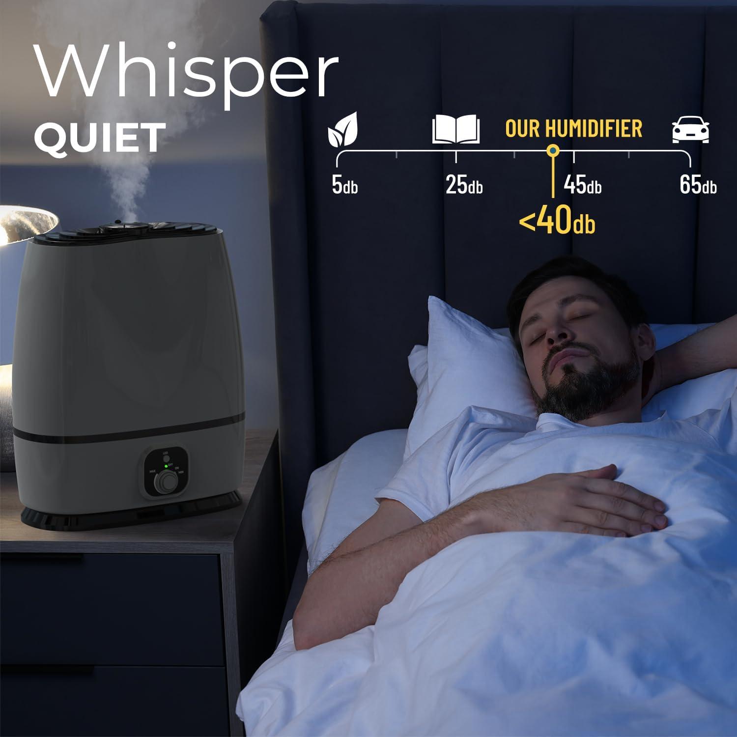 imageEverlasting Comfort Cool Mist Humidifiers for Bedroom 6L  Humidifier Large Room NoFilter Quiet Air Humidifier for Plants Allergies Dry Skin Congestion 50 Hr Run TimeWhite