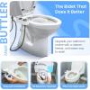imageCLEAR REAR Bidet Attachment for Toilet  NonElectric SelfCleaning  Adjustable Water Pressure Nozzle  Bidet Attachment for Toilet Seat with Front ampamp Rear Wash Hygienic Bathroom Upgrade 2 PackButler Bidet Luxe White