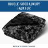 imageEverlasting Comfort Arctic Blue Faux Fur Throw Blanket for Couch  50x65 inches  Minky Fuzzy Furry Fluffy Blankets and Throws for Couch Bed ampamp SofaBlack
