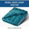 imageEverlasting Comfort Arctic Blue Faux Fur Throw Blanket for Couch  50x65 inches  Minky Fuzzy Furry Fluffy Blankets and Throws for Couch Bed ampamp SofaTeal