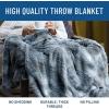 imageEverlasting Comfort Black Faux Fur Throw Blanket for Couch  50x65 inches  Minky Fuzzy Furry Fluffy Blankets and Throws for Couch Bed ampamp SofaArctic Blue