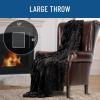 imageEverlasting Comfort Black Faux Fur Throw Blanket for Couch  50x65 inches  Minky Fuzzy Furry Fluffy Blankets and Throws for Couch Bed ampamp SofaBlack