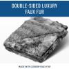 imageEverlasting Comfort Black Faux Fur Throw Blanket for Couch  50x65 inches  Minky Fuzzy Furry Fluffy Blankets and Throws for Couch Bed ampamp SofaGray