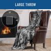 imageEverlasting Comfort Black Faux Fur Throw Blanket for Couch  50x65 inches  Minky Fuzzy Furry Fluffy Blankets and Throws for Couch Bed ampamp SofaGray