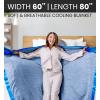 imageEverlasting Comfort Cooling Blanket for Hot Sleepers  DualSided Summer Blanket  Lightweight for Sleeping ampamp Night Sweats 60quotx80quotC Blue