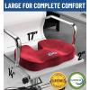 imageEverlasting Comfort Doctor Recommended Memory Foam Seat Cushion for Office Chairs ampamp Car Seat  Ergonomic Office Desk Accessories for Tailbone Pain Relief Sciatica ampamp Back SupportRed