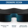 imageEverlasting Comfort Doctor Recommended Memory Foam Seat Cushion for Office Chairs ampamp Car Seat  Ergonomic Office Desk Accessories for Tailbone Pain Relief Sciatica ampamp Back SupportBlack Executive