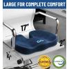 imageEverlasting Comfort Doctor Recommended Memory Foam Seat Cushion for Office Chairs ampamp Car Seat  Ergonomic Office Desk Accessories for Tailbone Pain Relief Sciatica ampamp Back SupportNavy Blue