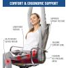 imageEverlasting Comfort Doctor Recommended Memory Foam Seat Cushion for Office Chairs ampamp Car Seat  Ergonomic Office Desk Accessories for Tailbone Pain Relief Sciatica ampamp Back SupportRed