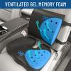 imageEverlasting Comfort Doctor Recommended Memory Foam Seat Cushion for Office Chairs ampamp Car Seat  Ergonomic Office Desk Accessories for Tailbone Pain Relief Sciatica ampamp Back SupportBlack Cooling Additional Lumbar Support