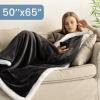 imageEverlasting Comfort Furry Sherpa Throw Blanket  Soft Fluffy Fuzzy Plush Thick Minky ThrowsMeteorite