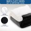 imageEverlasting Comfort Furry Sherpa Throw Blanket  Soft Fluffy Fuzzy Plush Thick Minky ThrowsMeteorite