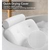 imageEverlasting Comfort Luxury Bath Pillows for Tub with Head and Neck Support  NonSlip Bathtub Pillow with Suction Cups QuickDrying Mesh ampamp Drying Hook  Bathtub Accessories for Women  WhiteWhite