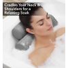 imageEverlasting Comfort Luxury Bath Pillows for Tub with Head and Neck Support  NonSlip Bathtub Pillow with Suction Cups QuickDrying Mesh ampamp Drying Hook  Bathtub Accessories for Women  WhiteGray