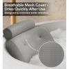 imageEverlasting Comfort Luxury Bath Pillows for Tub with Head and Neck Support  NonSlip Bathtub Pillow with Suction Cups QuickDrying Mesh ampamp Drying Hook  Bathtub Accessories for Women  WhiteGray