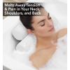 imageEverlasting Comfort Luxury Bath Pillows for Tub with Head and Neck Support  NonSlip Bathtub Pillow with Suction Cups QuickDrying Mesh ampamp Drying Hook  Bathtub Accessories for Women  WhiteWhite