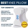imageEverlasting Comfort Memory Foam Leg ampamp Knee Pillow for Side Sleepers  Sciatica Pain Relief Leg Pillow for Side Sleeping  Adjustable StrapWhite
