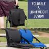 imageEverlasting Comfort Stadium Seats with Back Support  Adjustable Memory Foam Bleacher Chairs with Back and Cushion Portable Easy Folding Stadium Seat Cushion with Storage PocketBlack
