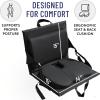 imageEverlasting Comfort Stadium Seats with Back Support  Adjustable Memory Foam Bleacher Chairs with Back and Cushion Portable Easy Folding Stadium Seat Cushion with Storage PocketBlack