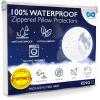 imageEverlasting Comfort Waterproof Pillow Protector Standard Pack of 2  Zippered Hypoallergenic Dust Mite ampamp Bed Bug Proof Allergy Pillow CoversKing
