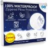 imageEverlasting Comfort Waterproof Pillow Protector Standard Pack of 2  Zippered Hypoallergenic Dust Mite ampamp Bed Bug Proof Allergy Pillow CoversQueen