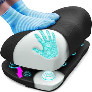 imageEverlasting Comfort Adjustable Cloud Foot Rest for Under Desk at Work with Pressure Point Nodes  Ergonomic Memory Foam Office Foot Stool ampamp Desk Footrest for Gaming ampamp Home OfficeBlack Foot Cloud