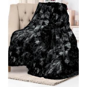 imageEverlasting Comfort Arctic Blue Faux Fur Throw Blanket for Couch  50x65 inches  Minky Fuzzy Furry Fluffy Blankets and Throws for Couch Bed ampamp SofaBlack