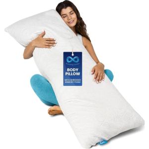 imageEverlasting Comfort Body Pillow  Full Long Pillow with Cooling Pillowcase 20quotx54quot  Adjustable Firm Cuddle Pillow for Side Back and Stomach Sleepers  Memory Foam for Adults