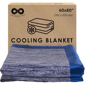imageEverlasting Comfort Cooling Blanket for Hot Sleepers  60quotx80quot  DualSided Cold Blanket for Sleeping in Summer  Lightweight for Sleeping ampamp Night SweatsC Blue