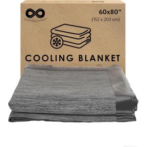 imageEverlasting Comfort Cooling Blanket for Hot Sleepers  60quotx80quot  DualSided Cold Blanket for Sleeping in Summer  Lightweight for Sleeping ampamp Night SweatsA Gray