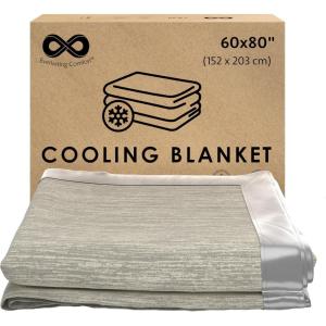 imageEverlasting Comfort Cooling Blanket for Hot Sleepers  60quotx80quot  DualSided Cold Blanket for Sleeping in Summer  Lightweight for Sleeping ampamp Night SweatsB White