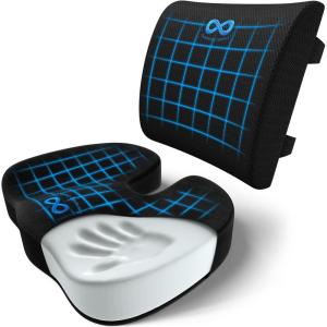 imageEverlasting Comfort Doctor Recommended Memory Foam Seat Cushion for Office Chairs ampamp Car Seat  Ergonomic Office Desk Accessories for Tailbone Pain Relief Sciatica ampamp Back Support