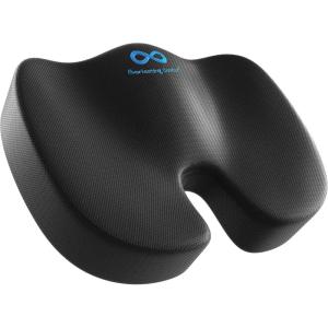 imageEverlasting Comfort Doctor Recommended Memory Foam Seat Cushion for Office Chairs ampamp Car Seat  Ergonomic Office Desk Accessories for Tailbone Pain Relief Sciatica ampamp Back SupportBlack Cooling