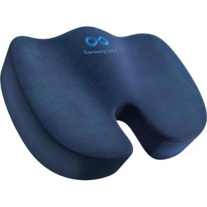imageEverlasting Comfort Doctor Recommended Memory Foam Seat Cushion for Office Chairs ampamp Car Seat  Ergonomic Office Desk Accessories for Tailbone Pain Relief Sciatica ampamp Back SupportNavy Blue