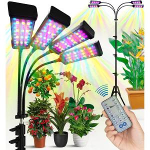 imageEverlasting Comfort Grow Lights for Indoor Plants Full Spectrum  Plant Lights for Indoor Growing 4 Lamps 318 Hour Timer Adjustable 62quot Tripod LED Grow Lights Plant Light for Seed Starting