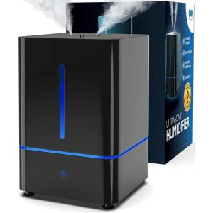 imageEverlasting Comfort Humidifiers for Bedroom 4L  Quiet Cool Mist Small Humidifier for Large Room with Oil Diffuser 40Hour Runtime Easy to Clean Auto ShutOff Ideal for Baby Nursery ampamp PlantsBlack