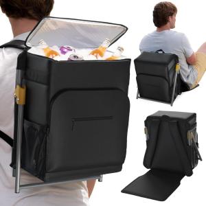 imageEverlasting Comfort Insulated Cooler Backpack  Leakproof ampamp Spacious Backpack Cooler for Beach Picnic Camping  Keeps Food ampamp Drinks Cold Easy to CarryBlack