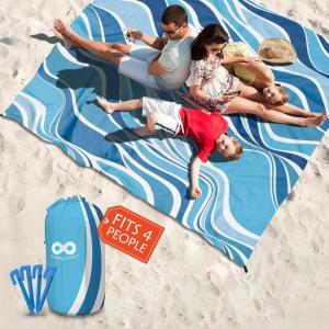 imageEverlasting Comfort Large Beach Blanket Waterproof ampamp Sandproof  80quot x 80quot67ft x 67ft  Lightweight Beach Mat Picnic Mat Outdoor Blanket  Ideal for Festivals Camping  OrangeBlue