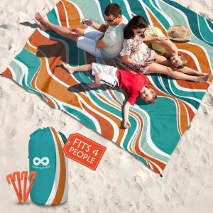 imageEverlasting Comfort Large Beach Blanket Waterproof ampamp Sandproof  80quot x 80quot67ft x 67ft  Lightweight Beach Mat Picnic Mat Outdoor Blanket  Ideal for Festivals Camping  OrangeOrange