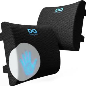 imageEverlasting Comfort Lumbar Support Pillow for Office Chair  Memory Foam Back Cushion for Chair Car  Lumbar Pillow Promotes Better Posture Back Relief  Ideal for Gaming and Desk Chairs  2 Pack