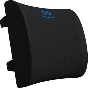 imageEverlasting Comfort Lumbar Support Pillow for Office Chair  Memory Foam Back Cushion for Chair Car Couch  Lumbar Pillow Promotes Better Posture Back Pain Relief  Ideal for Gaming and Desk ChairsBlack