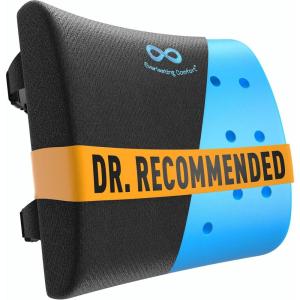 imageEverlasting Comfort Lumbar Support Pillow for Office Chair  Memory Foam Back Cushion for Chair Car Couch  Lumbar Pillow Promotes Better Posture Back Pain Relief  Ideal for Gaming and Desk ChairsBlack Cooling