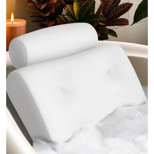 imageEverlasting Comfort Luxury Bath Pillows for Tub with Head and Neck Support  NonSlip Bathtub Pillow with Suction Cups QuickDrying Mesh ampamp Drying Hook  Bathtub Accessories for Women  WhiteWhite