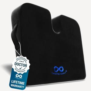 imageEverlasting Comfort Memory Foam Car Seat Cushion for Long Driving  Back Pain Sciatica Tailbone Pain Relief  Adult Booster Wedge Seat Cushions for Car Truck Seats  NonSlip Washable Cover