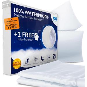 imageEverlasting Comfort Premium Full Mattress Protector Waterproof  2 Pillow Protectors Included  Hypoallergenic Deep Pocket Design Up to 18quot  Noiseless Waterproof Mattress ProtectorFull