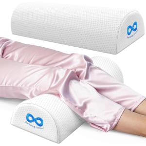 imageEverlasting Comfort Under Knee Pillow for Back Sleeping  Memory Foam Half Moon Leg Bolster Pillow for Back Pain Thoracic Support